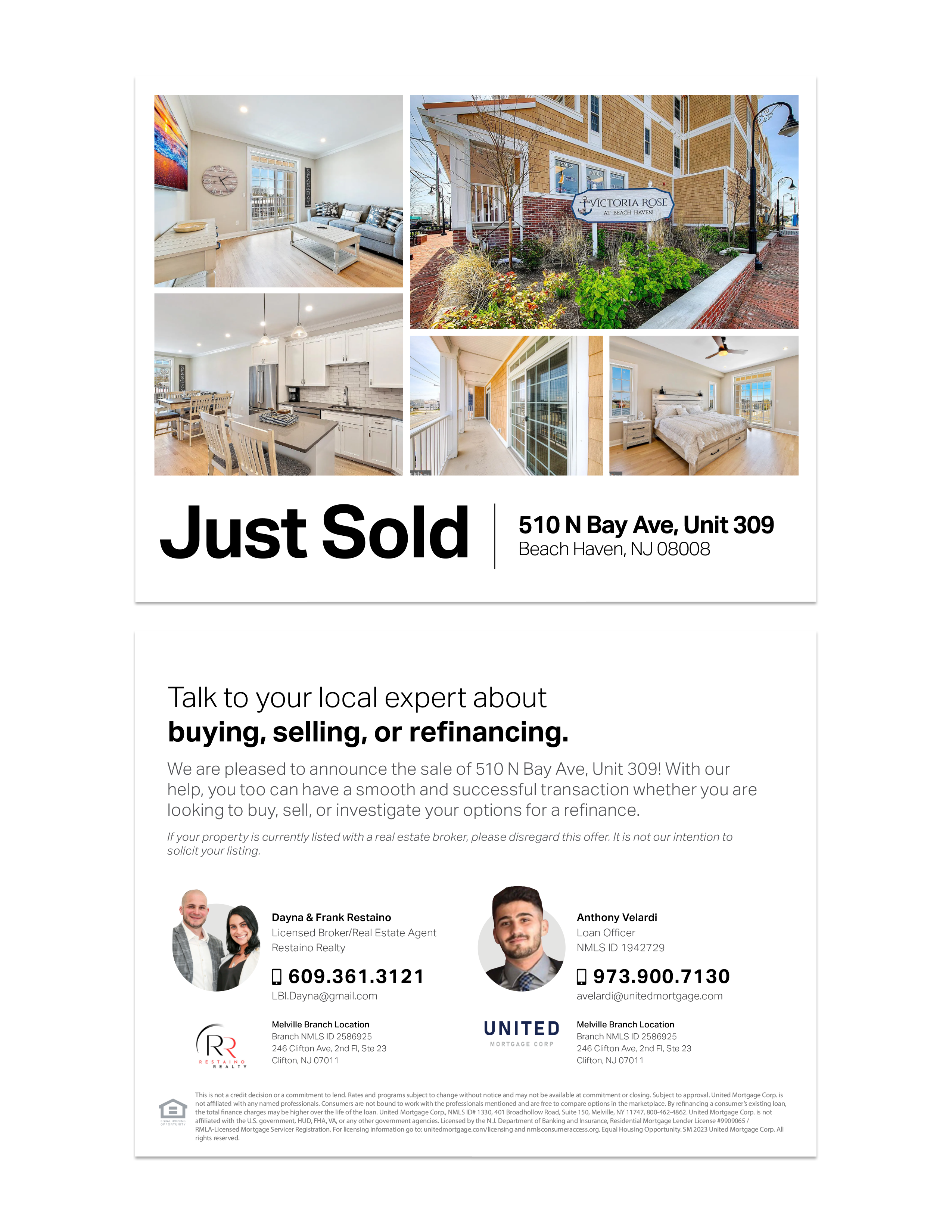 Just Sold Cobrand Postcard